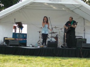 Kirsty Lowrie & Andre On Stage at Party In the Park, Bedworth Bank Holiday Monday 26th August